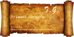 Trimmel Gergely névjegykártya